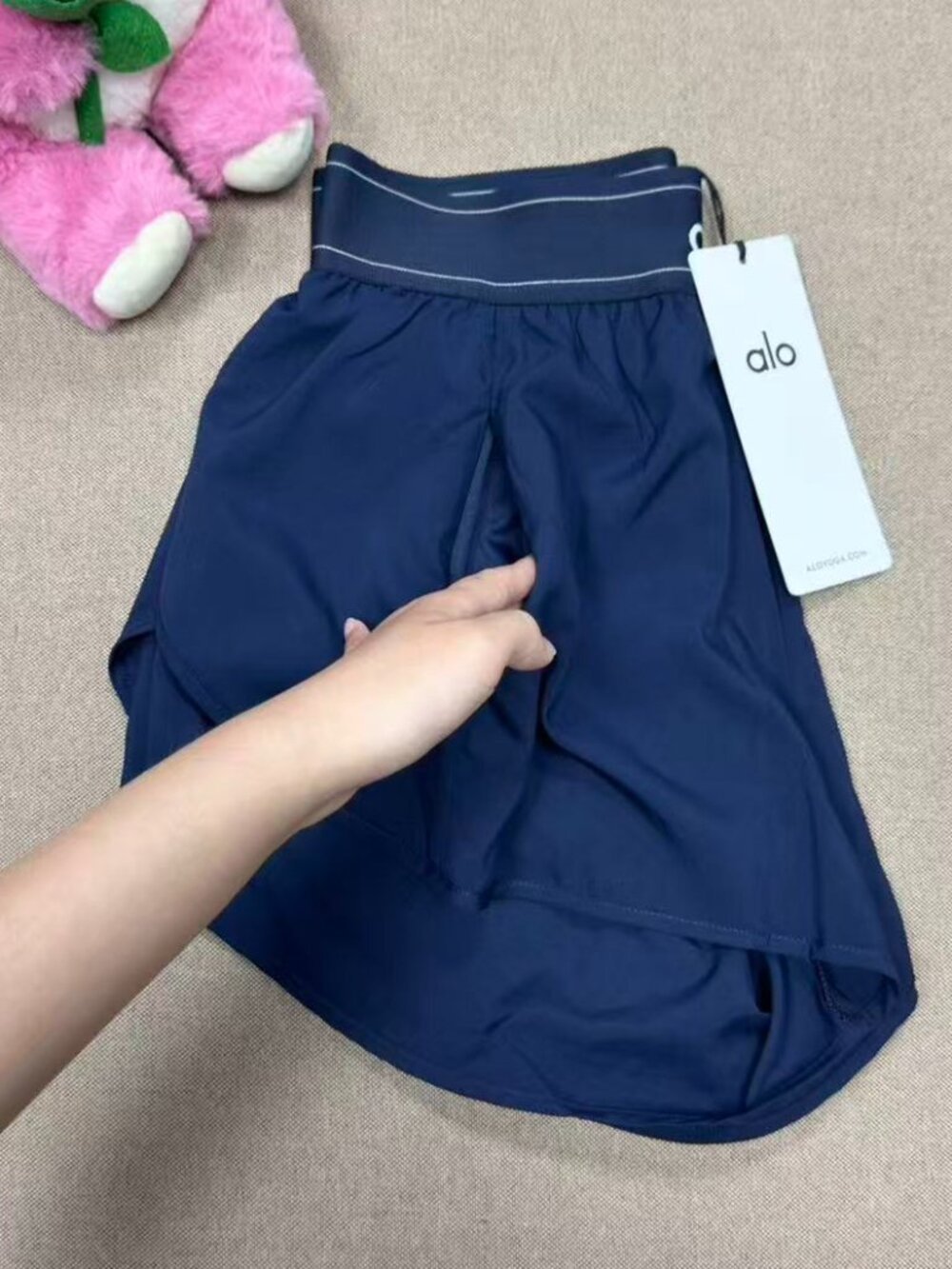 New with Tags😍ALO Yoga Match Point Shorts Navy Blue - Picture 2 of 5